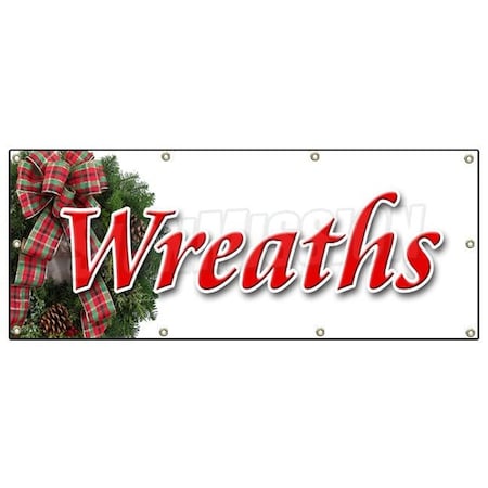 WREATH BANNER SIGN WREATH BANNER SIGN Christmas Xmas X-mas Trees